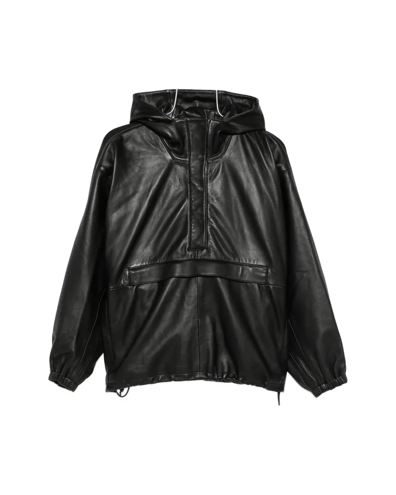 Róhe Hooded Leather Jacket Black