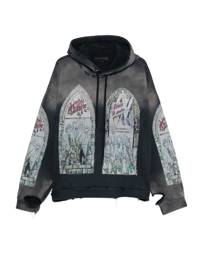 WHO DECIDES WAR Kangaroo-pocket Hoodie Grey