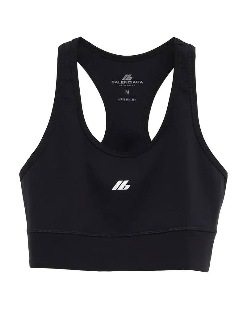Balenciaga Reflective-logo Bra Top Black