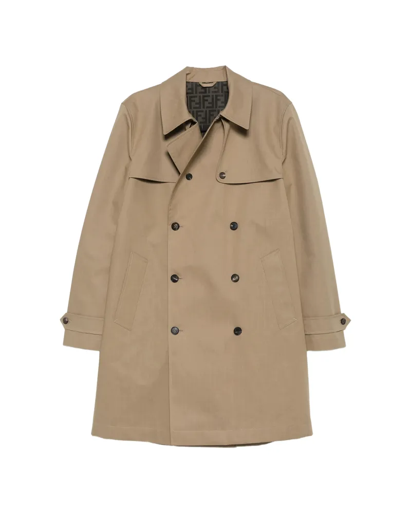 Fendi Double-breasted Trench Coat Neutrals