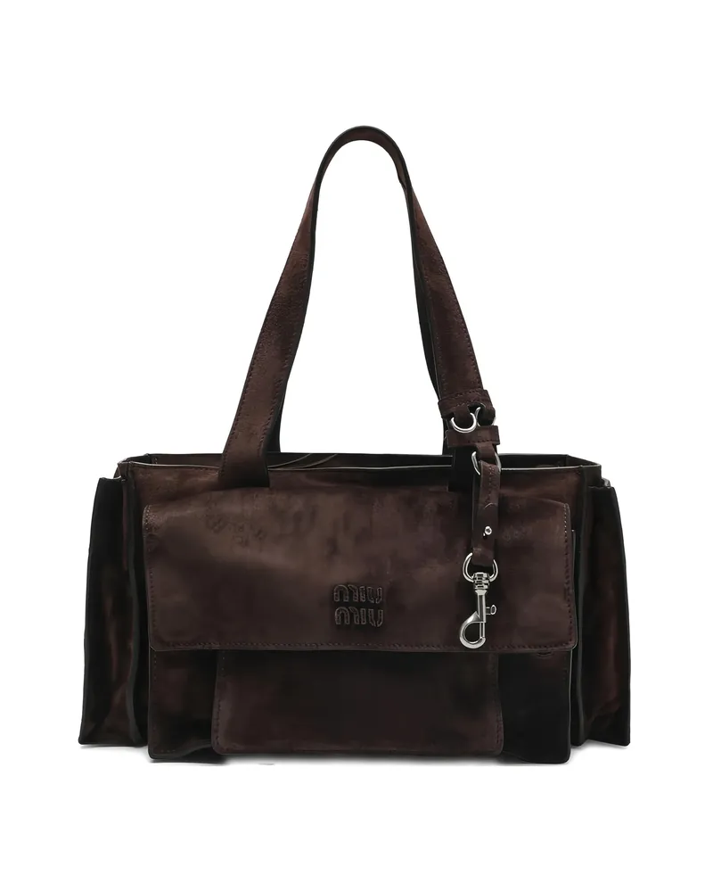 Miu Miu Utilitaire Tote Bag Brown