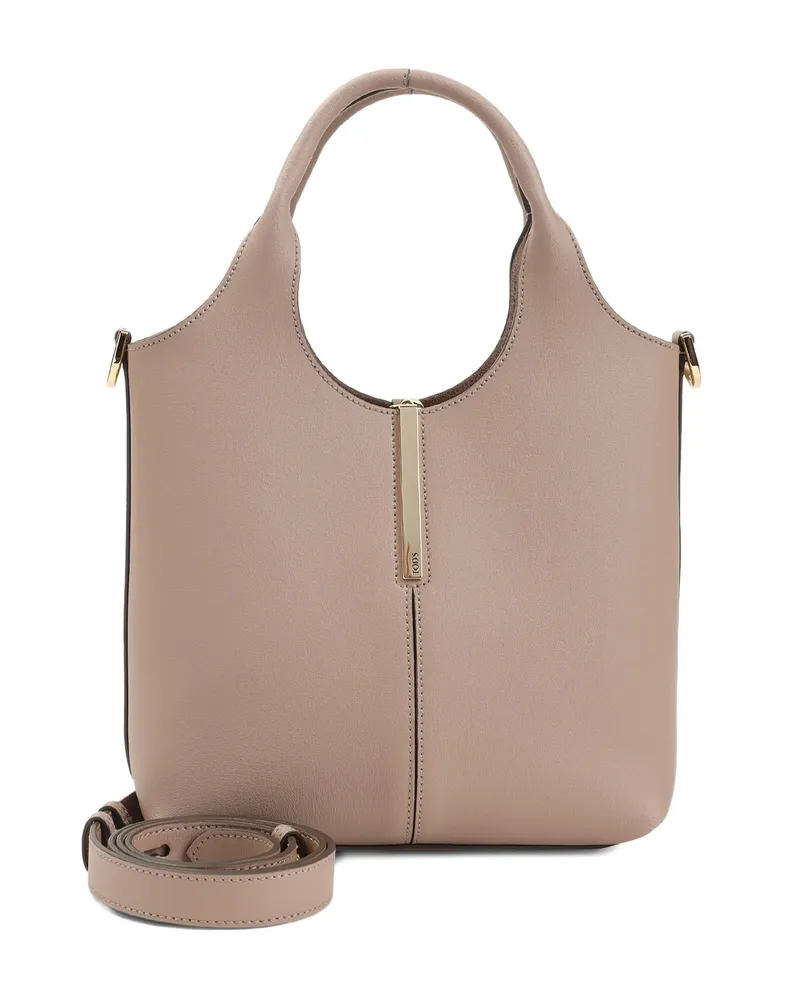 TOD'S Leather Tote Bag Neutrals