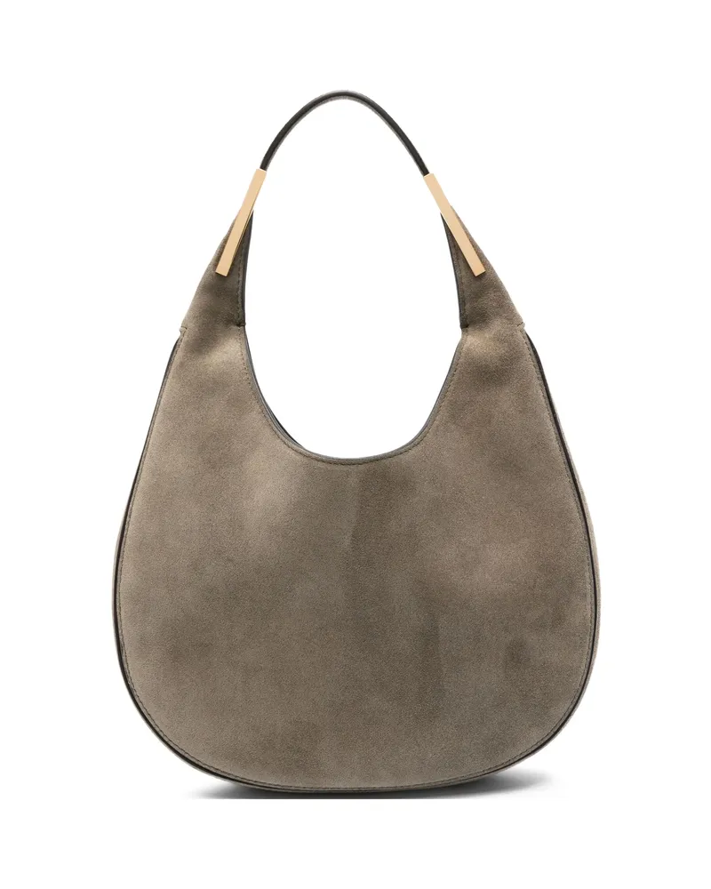 SAVETTE Small Florence Suede Top-handle Shoulder Bag Brown