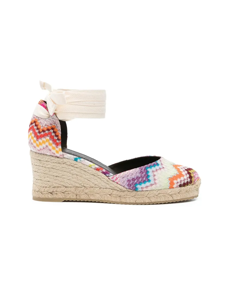 Missoni Chevron-pattern Tie Espadrilles Orange