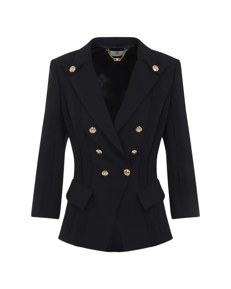 Elisabetta Franchi Button Double-breasted Jacket Blue