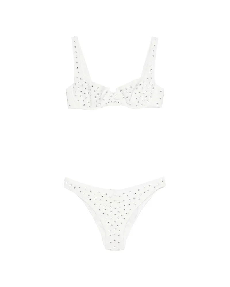 Oséree Gem-embellished Underwired Bikini White