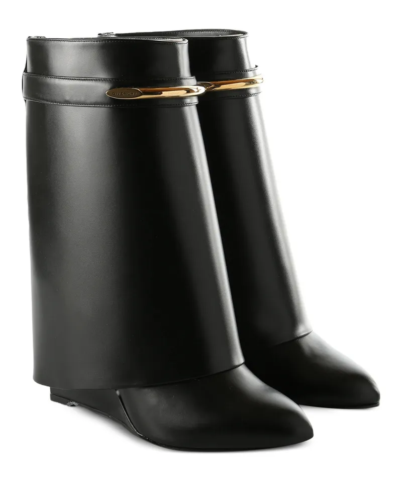 Givenchy Shark Pinch Leather Ankle Boots Black