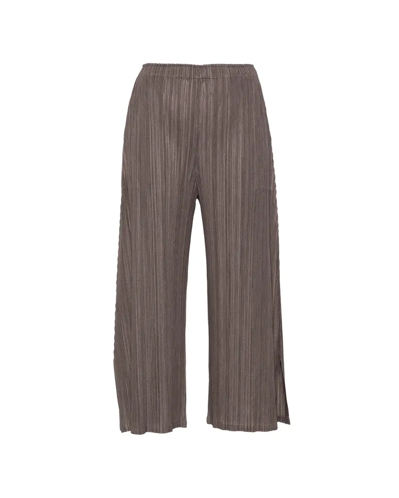 Issey Miyake Pleats Cropped Trousers Grey