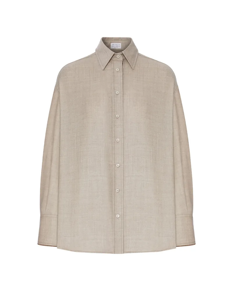 Brunello Cucinelli Cashmere Long-sleeve Shirt Neutrals