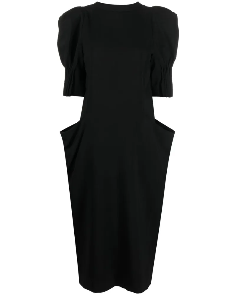 BITE Studios Short-sleeve Wool Midi Dress Black