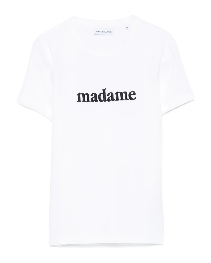 Maison Labiche Embroidered-detail Cotton T-shirt White