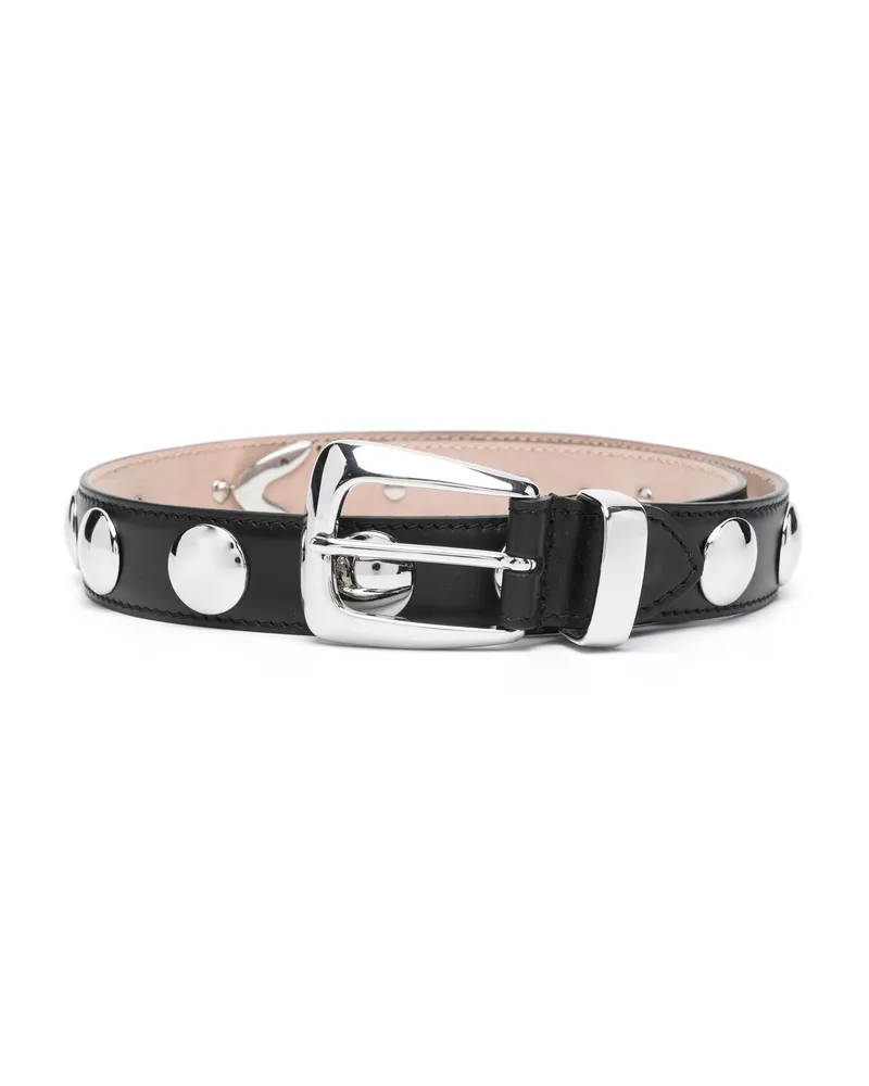 KHAITE Benny Studded Belt Black