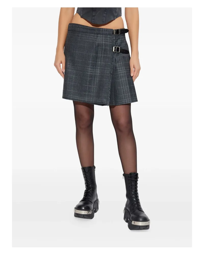 Balenciaga Fringed Pleated Skirt Grey