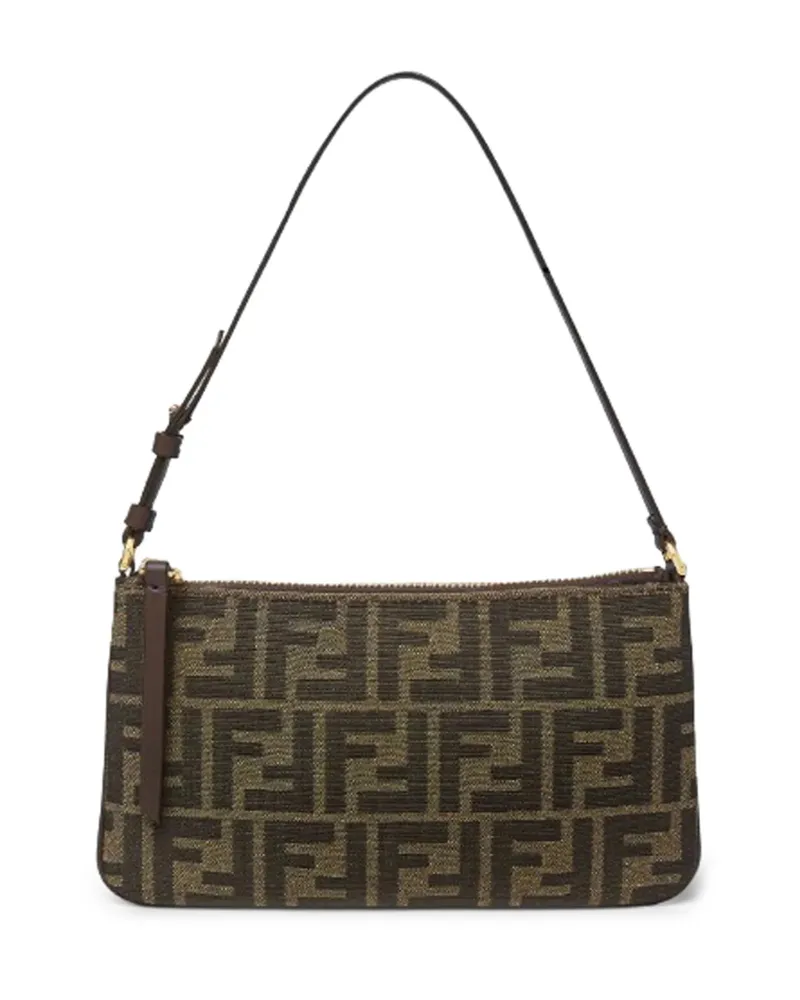 Fendi Baguette Patterned Tote Bag Brown