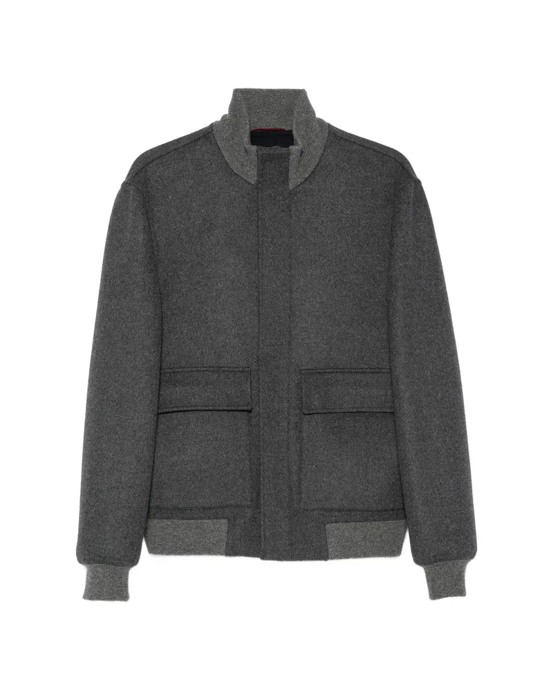 Brunello Cucinelli Panelled High-neck Jacket Grey