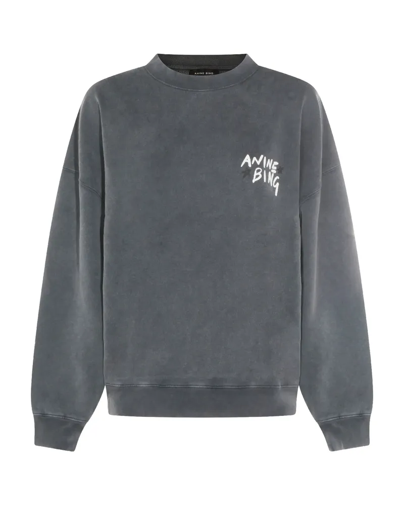 Anine Bing Lettering-print Sweatshirt Grey