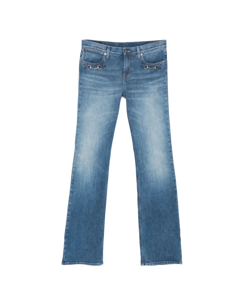 Gucci Horsebit Flared Jeans Blue