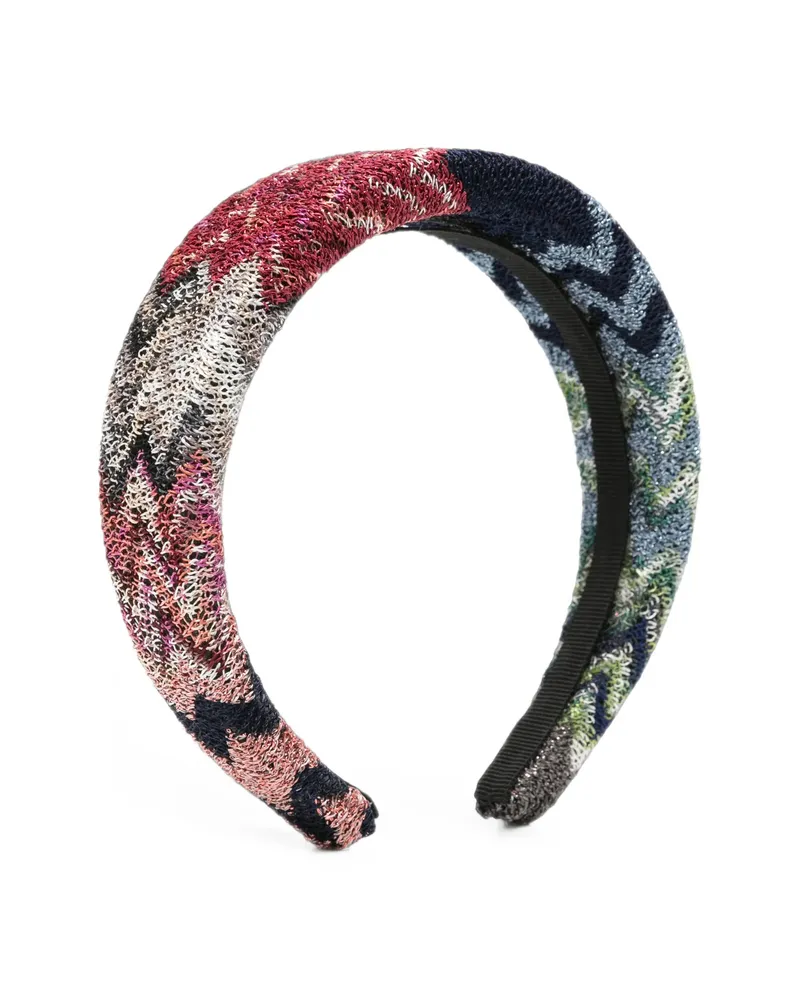 Missoni Zigzag-knit Padded Headband Blue