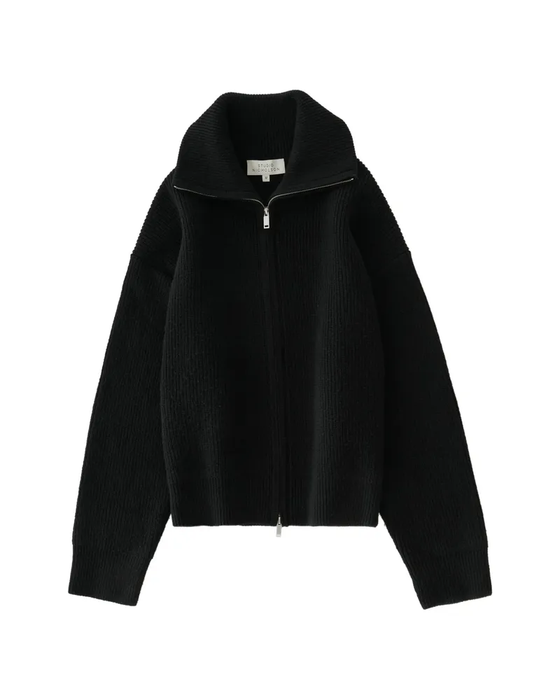 Studio Nicholson Sandos Ribbed-knit Cardigan Black