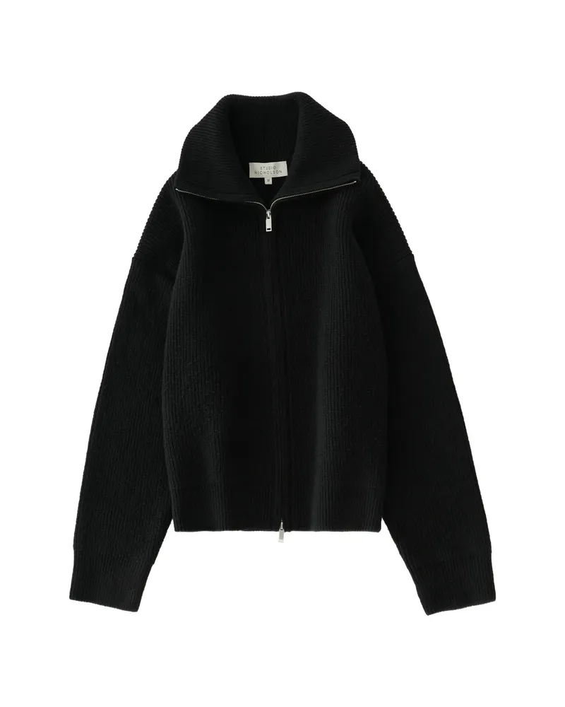 Studio Nicholson Sandos Ribbed-knit Cardigan Black