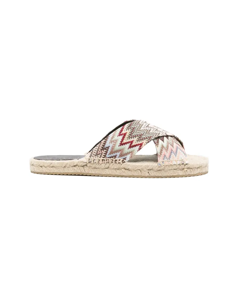 Missoni Criss-cross Patterned Espadrilles Neutrals
