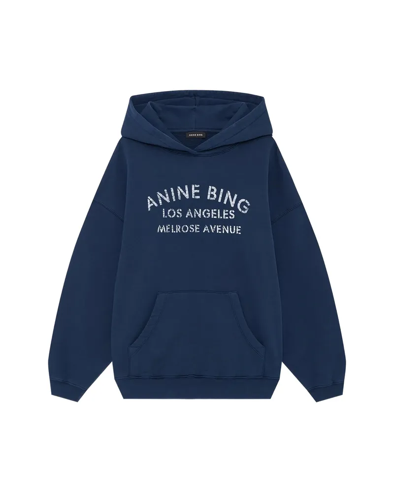 Anine Bing Harvey Logo-detail Hoodie Blue