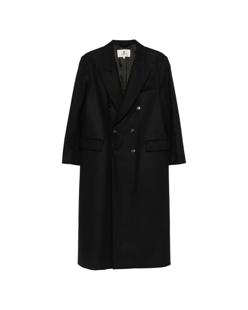 BARENA Double-breasted Peak-lapels Coat Black