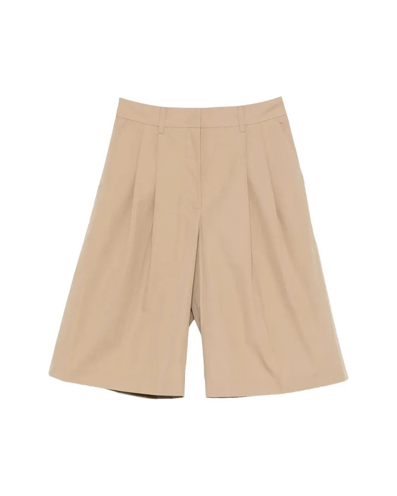 Yves Salomon Pleated Shorts Neutrals