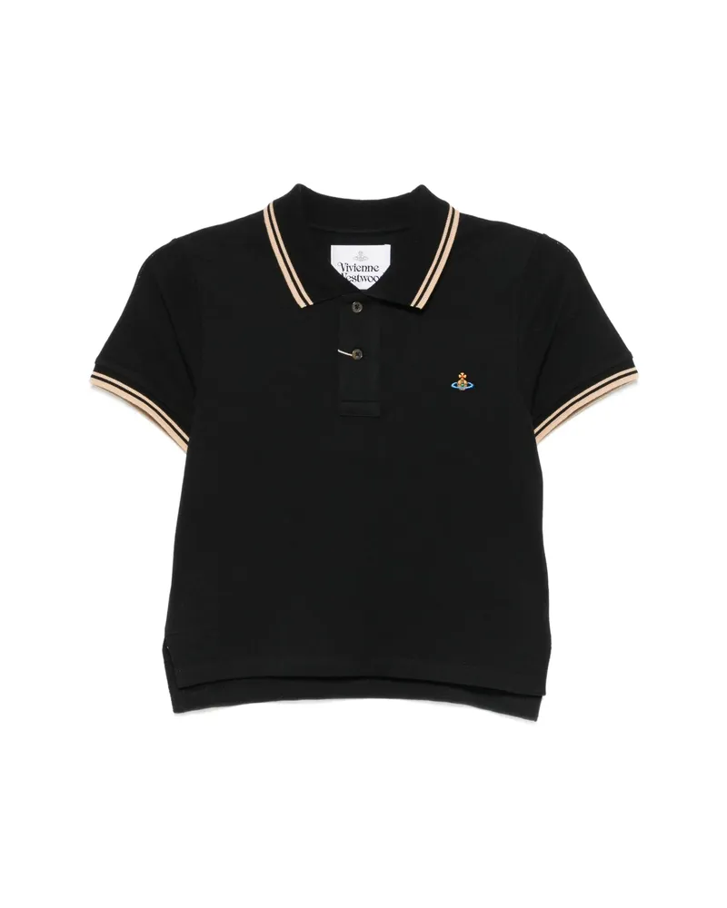 Vivienne Westwood Orb-embroidered Polo Shirt Black