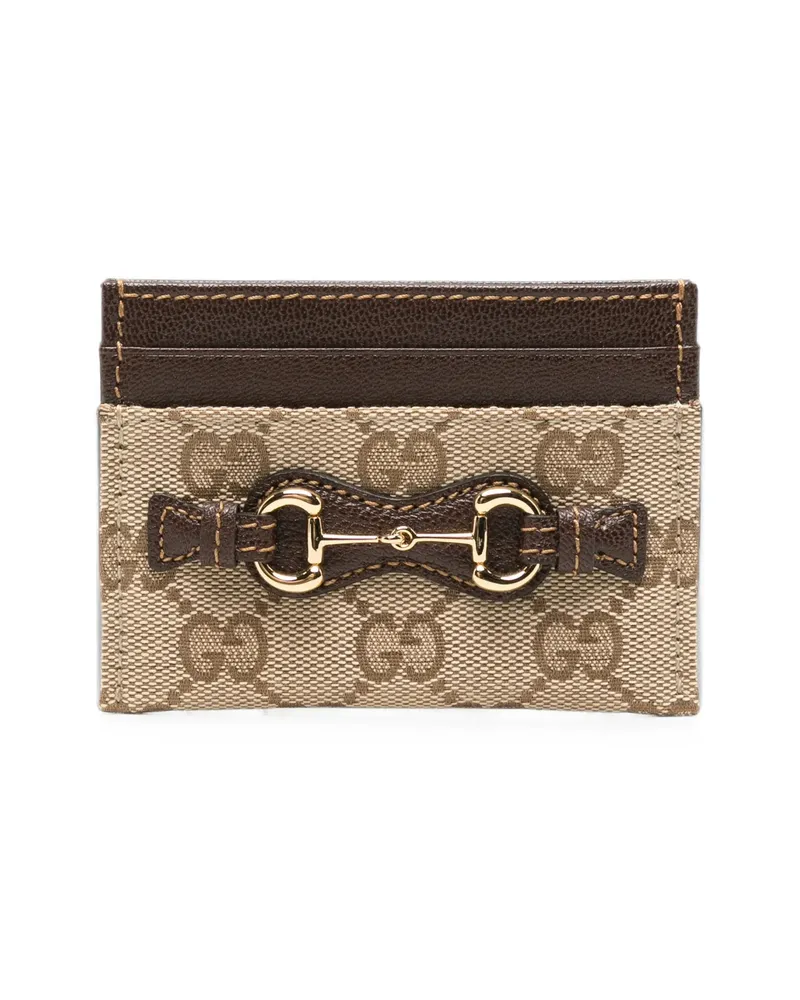 Gucci Horsebit-detail Card Holder Neutrals
