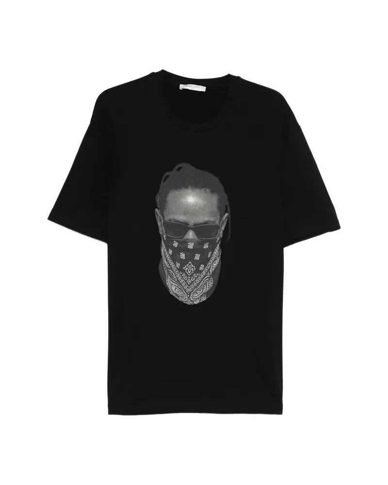 IH NOM UH NIT Mask-print T-shirt Black