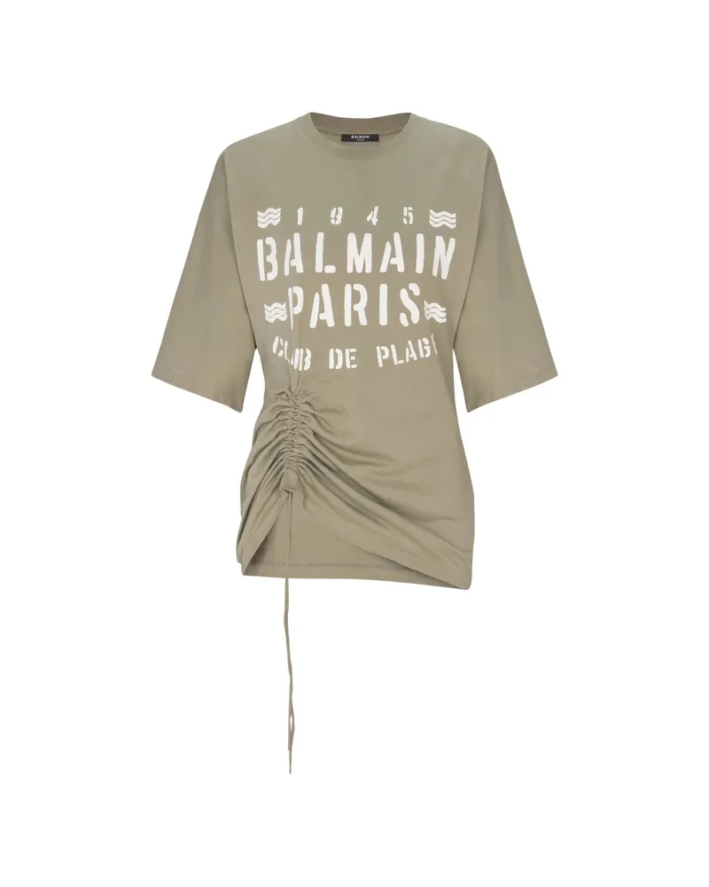 Balmain Drawstring-detail T-shirt Green