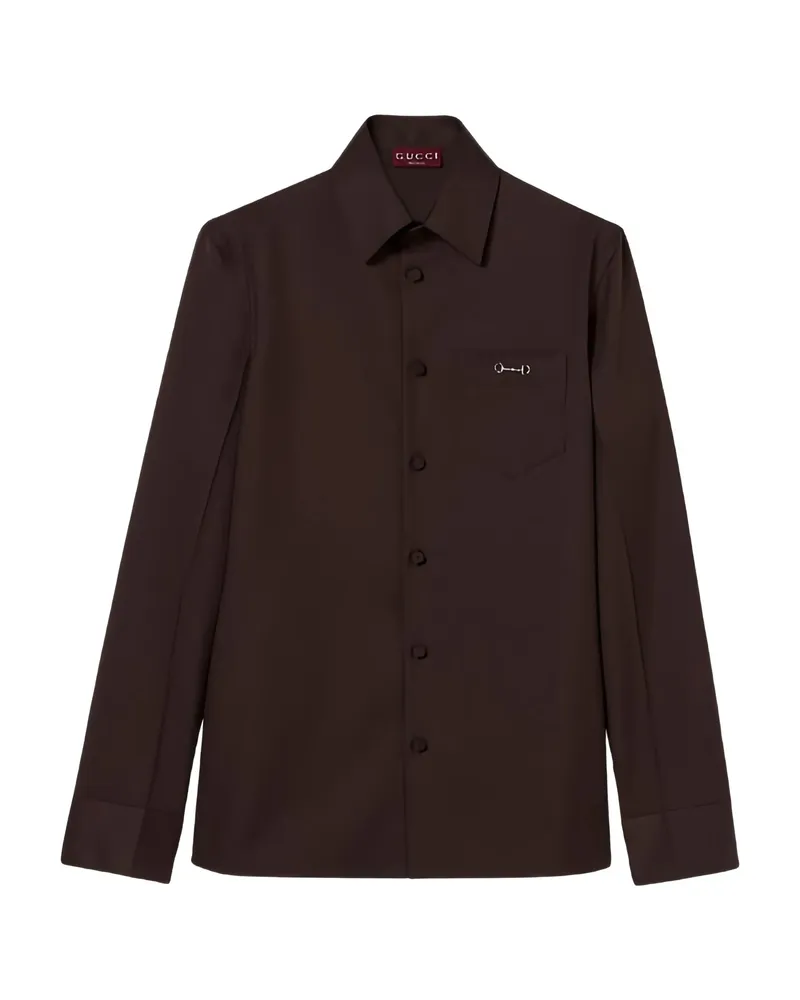 Gucci Pocket Embellishment Shirt Brown