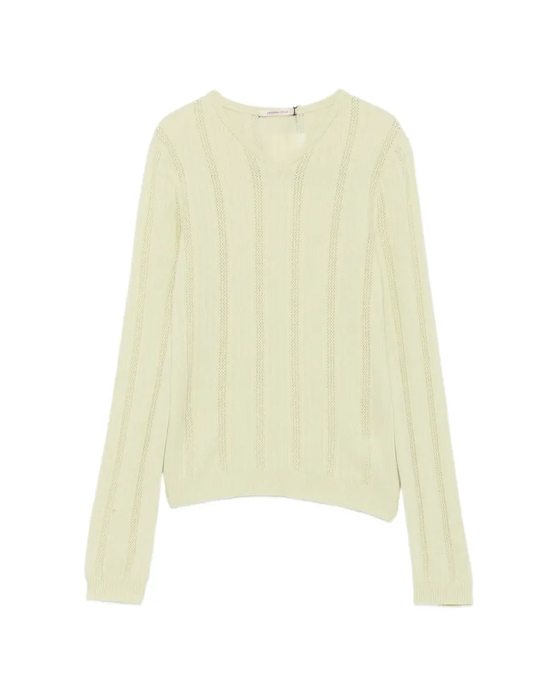Paloma Wool Pointelle-knit V-neck Sweater Green