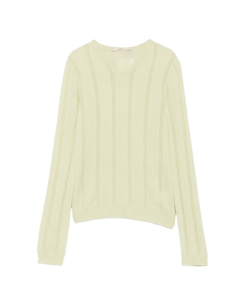 Paloma Wool Pointelle-knit V-neck Sweater Green