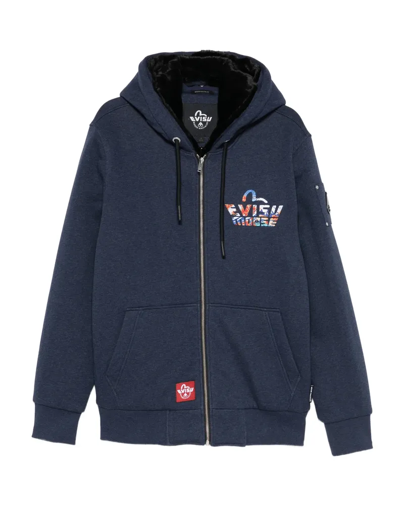 Moose Knuckles X Evisu Zip-up Hoodie Blue