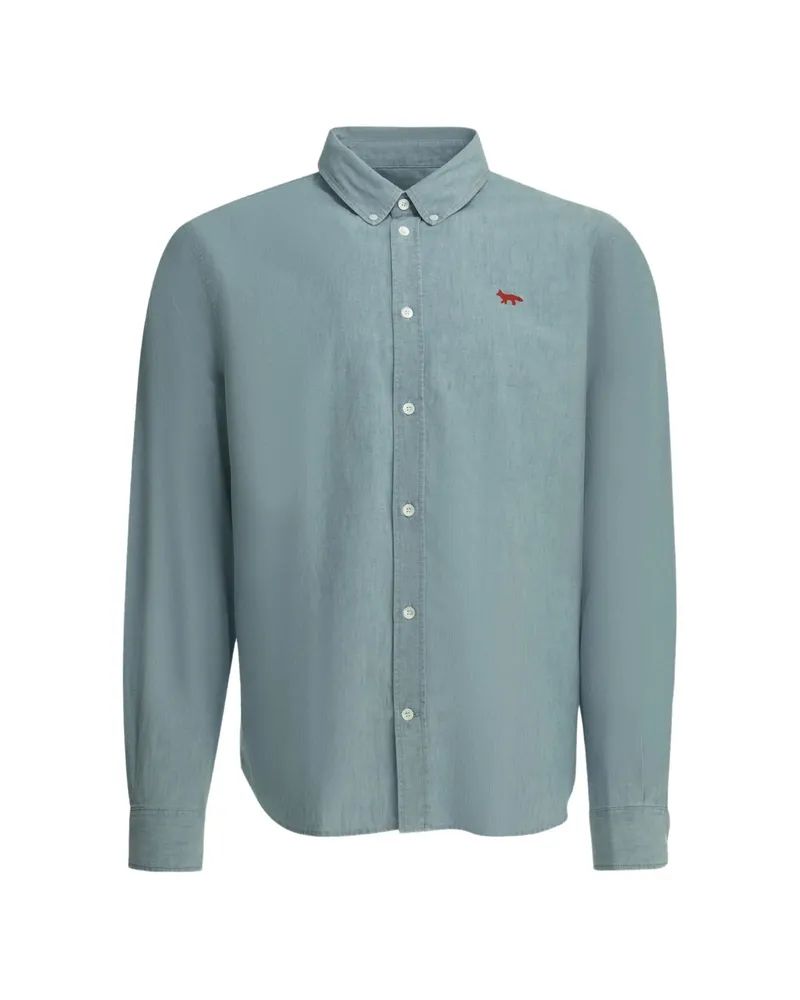 Kitsuné Pocket Embroidered Shirt Blue
