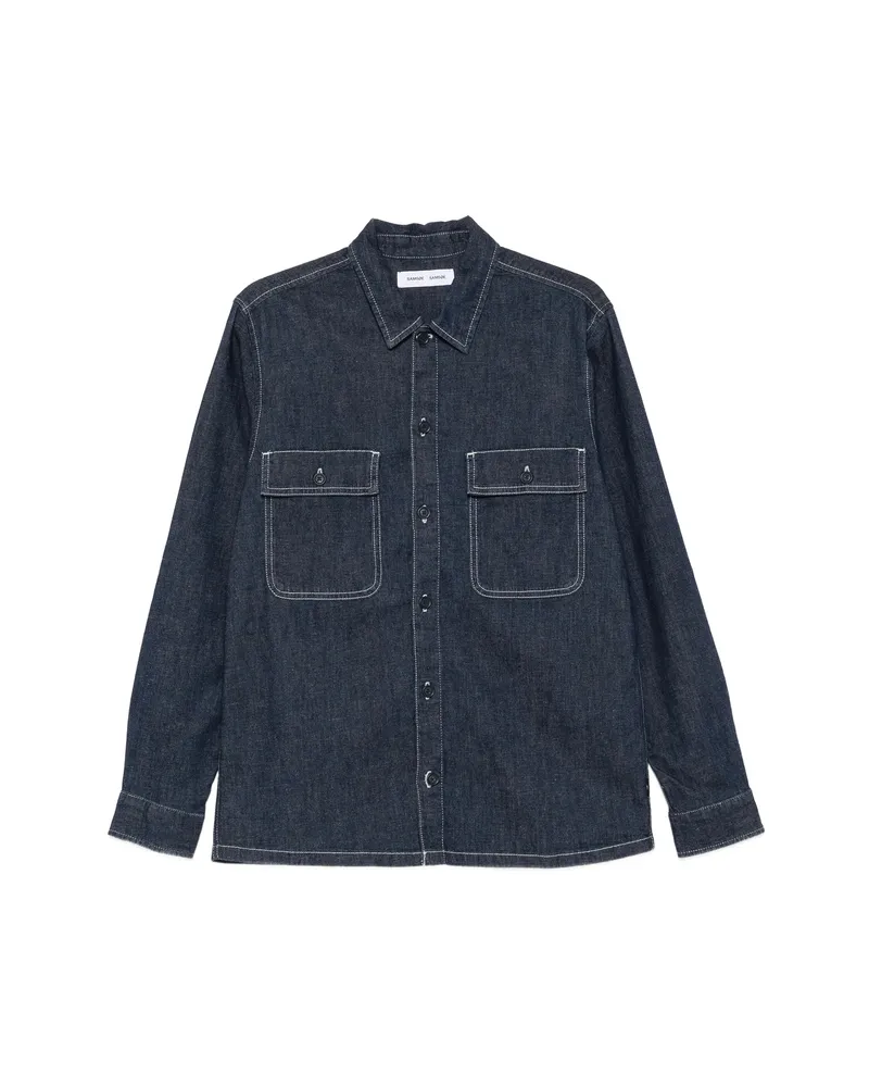 Samsøe & Samsøe Patch-pocket Shirt Blue