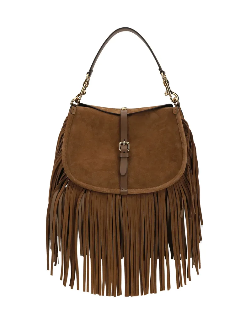 Etro Fringed Shoulder Bag Brown