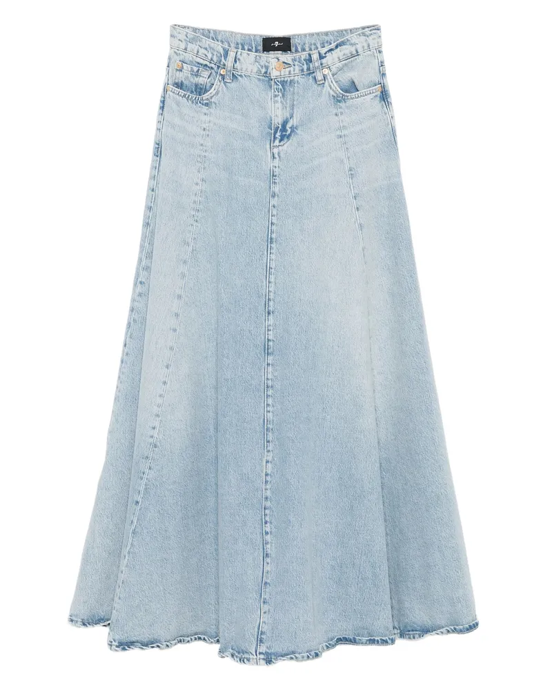 7 for all mankind Logo-patch Denim Maxi Skirt Blue
