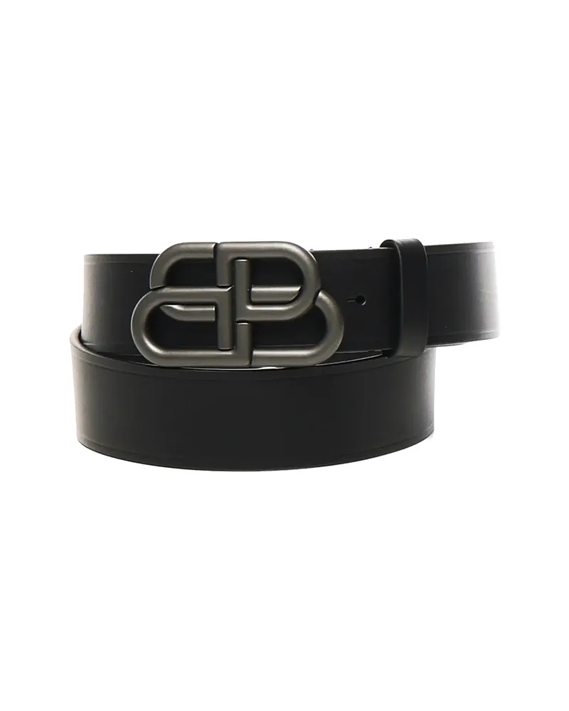 Balenciaga BB Leather Belt Black