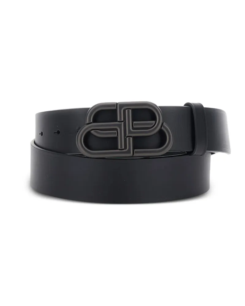 Balenciaga Logo-buckle Leather Belt Black