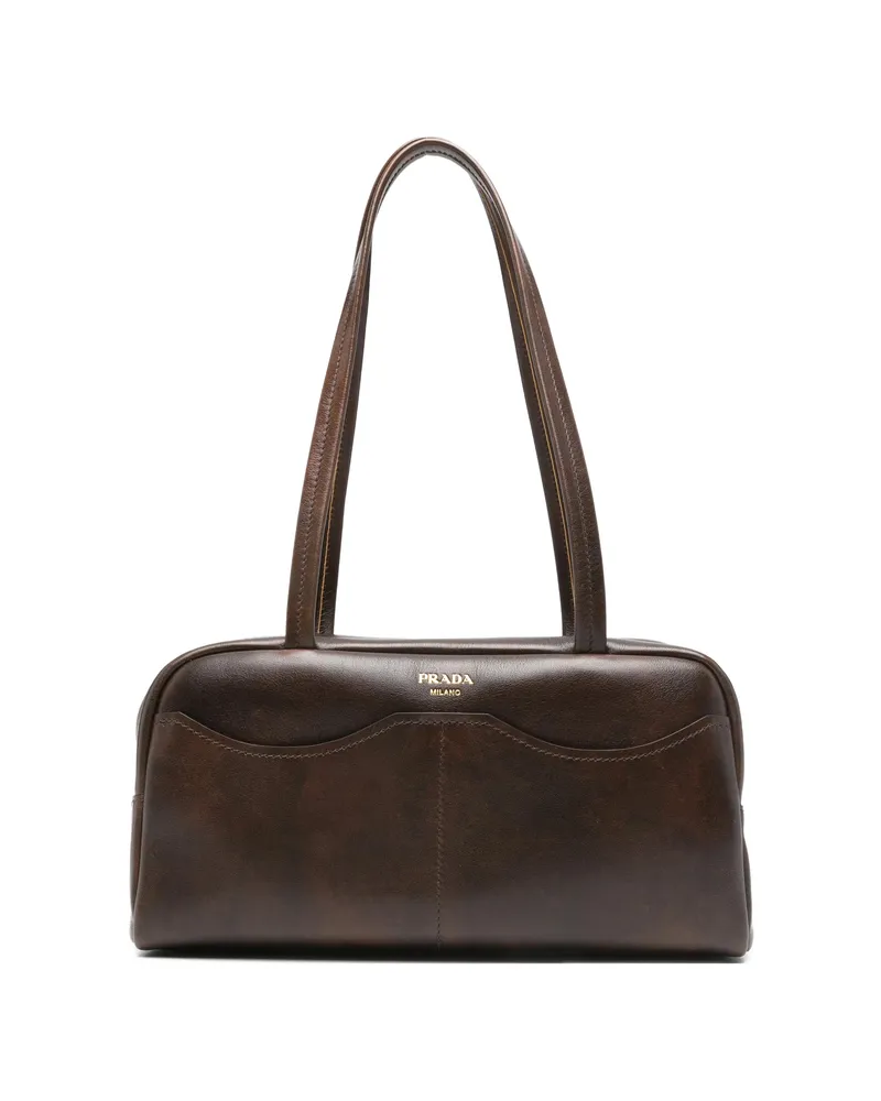 Prada Leather Shoulder Bag Brown
