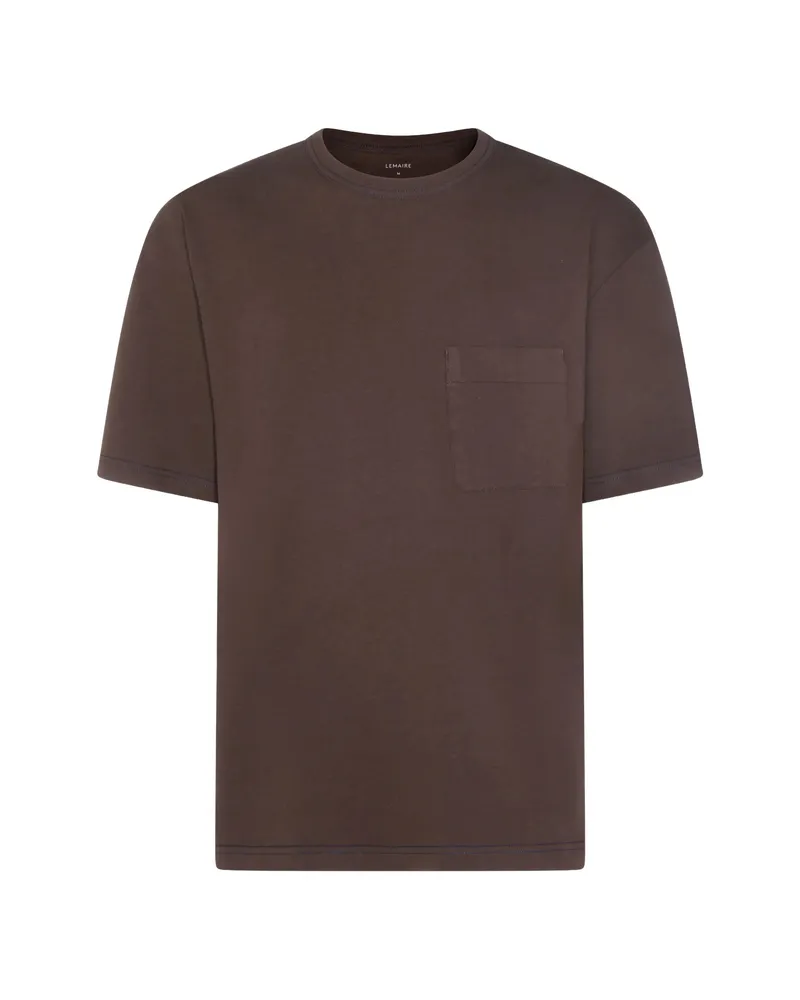 Christophe Lemaire Patch-pocket T-shirt Brown