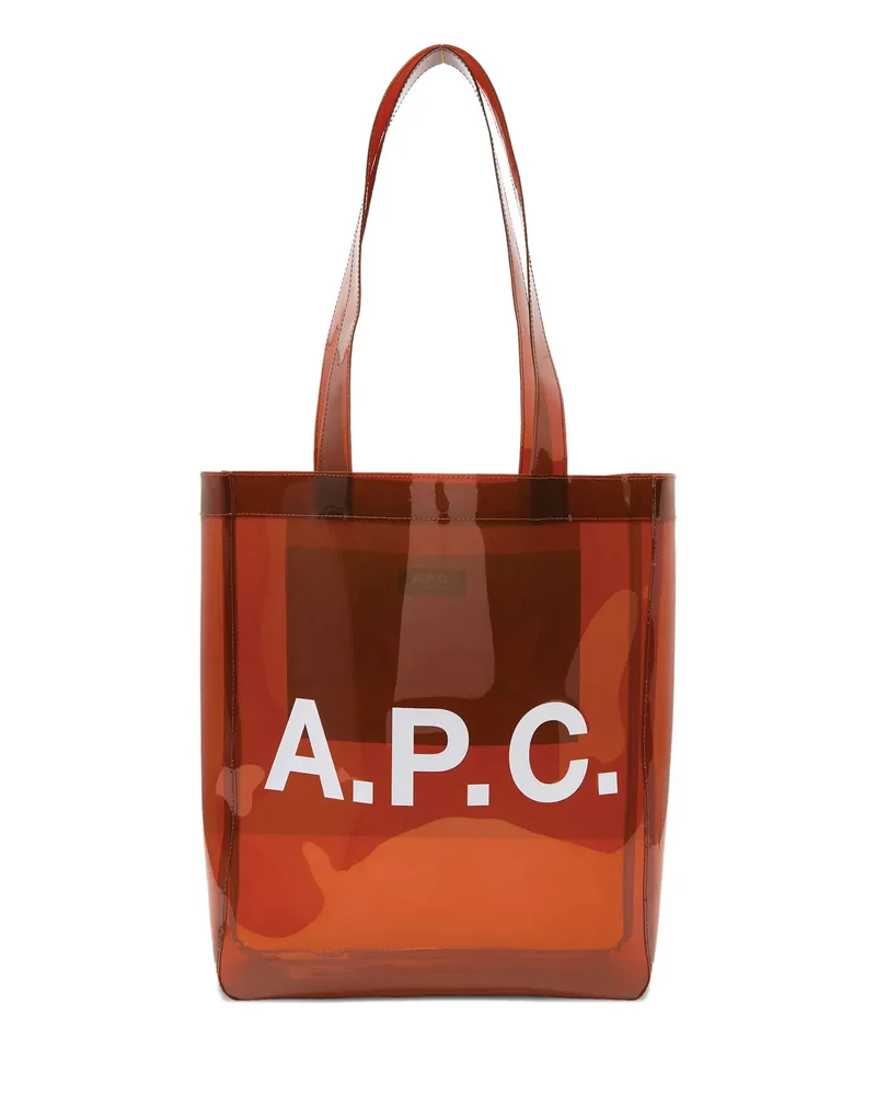 A.P.C. A. p.c. Logo Tote Bag Brown
