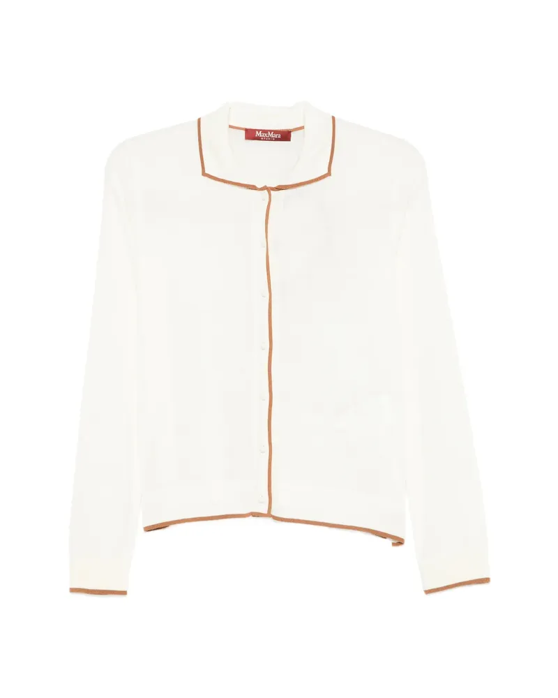 Max Mara Contrast-trim Cardigan White