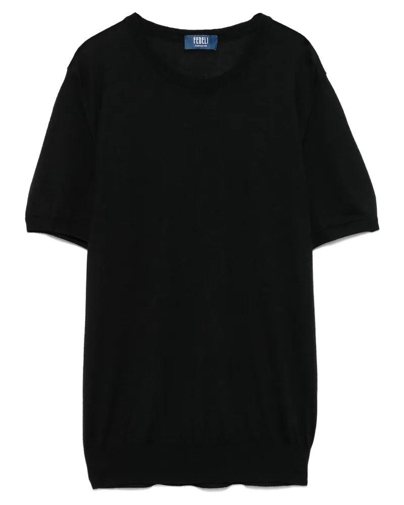 Fedeli Fine-knit T-shirt Black