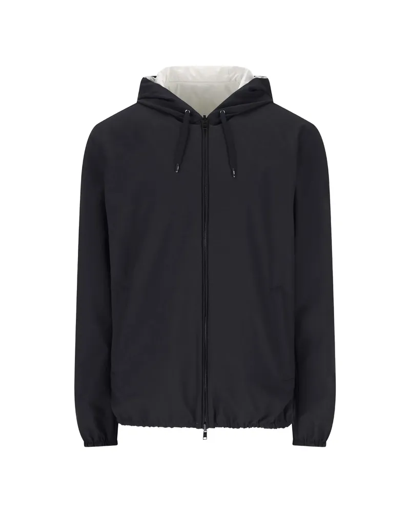 Herno Zip Hooded Jacket Blue