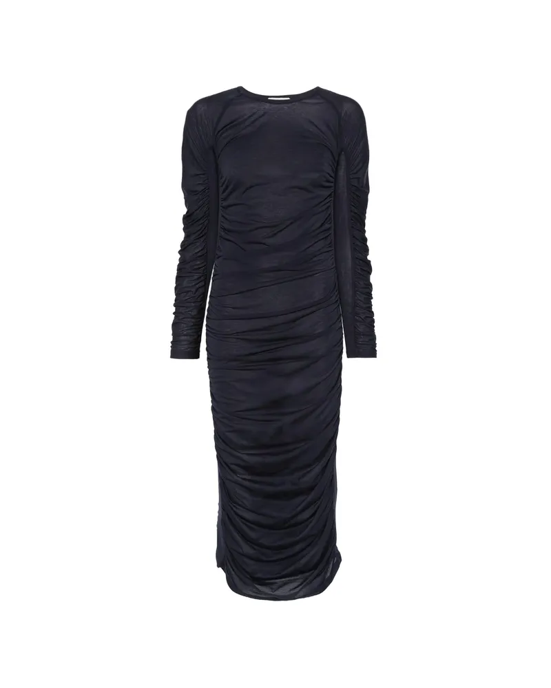 J.W.Anderson Ruched Long-sleeve Midi Dress Blue