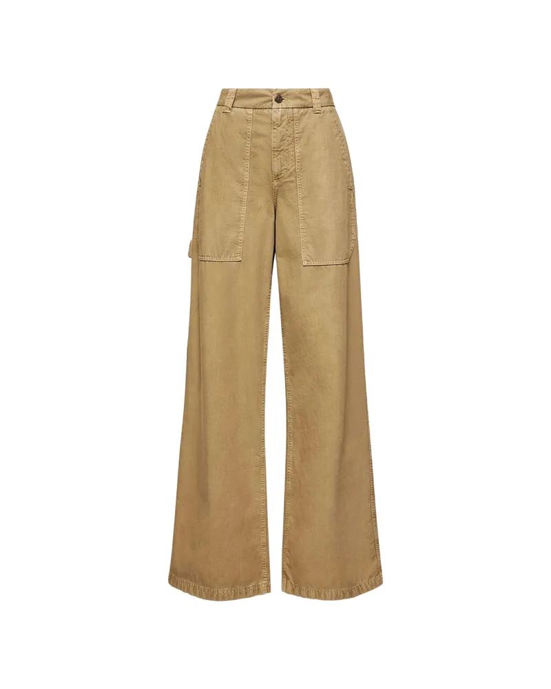 Moncler Patch-pocket Wide-leg Trousers Neutrals